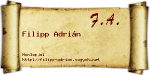 Filipp Adrián névjegykártya